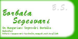 borbala segesvari business card